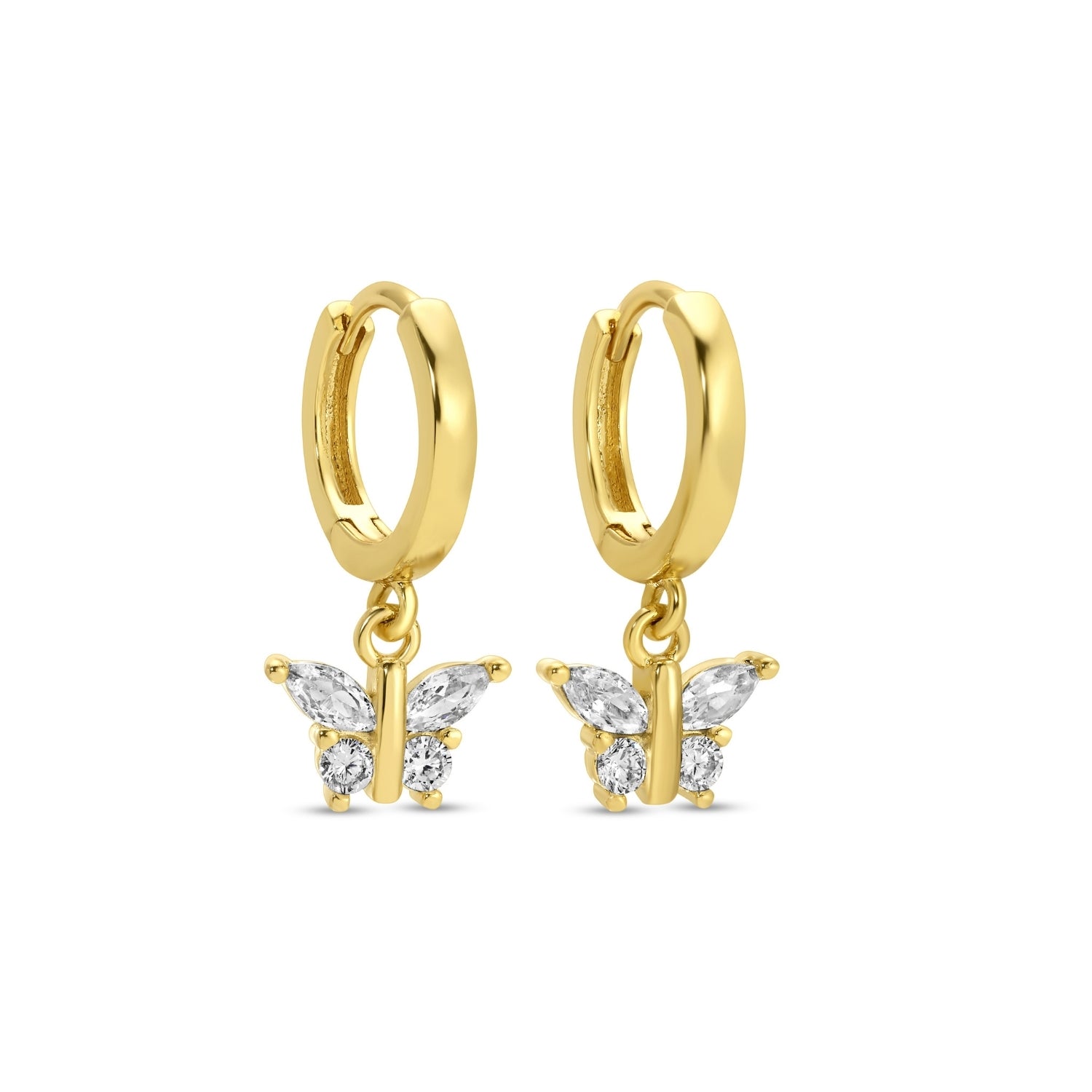 Petite Butterfly Drop Huggies - Splendid Iris