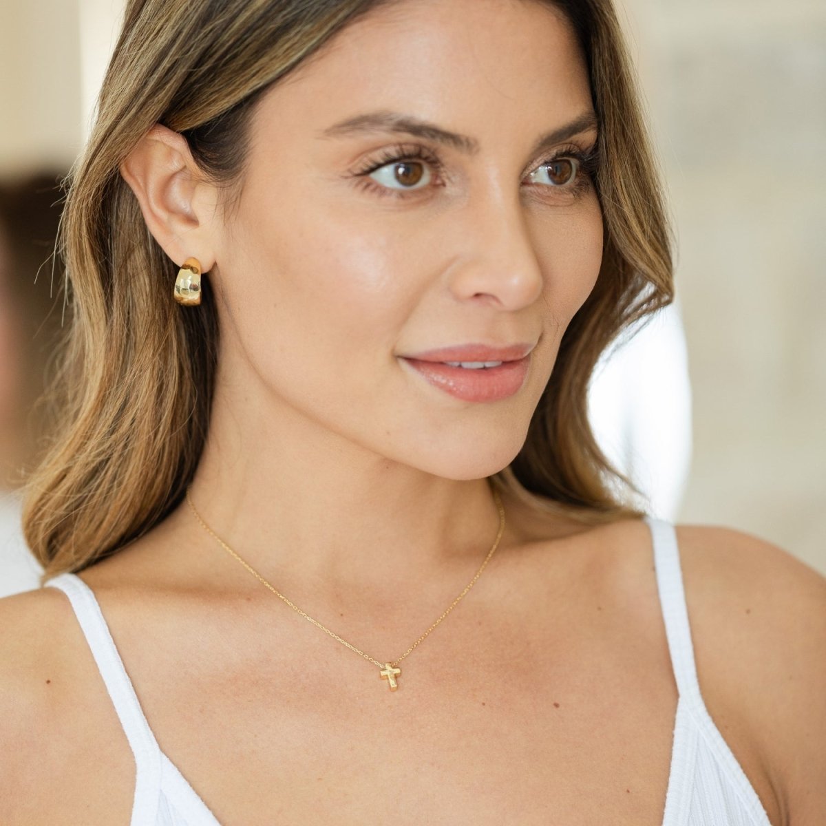 Small Rounded Trending Hoops - Splendid Iris