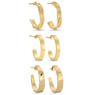 Combo 3, Assorted Textured Hoops - Splendid Iris