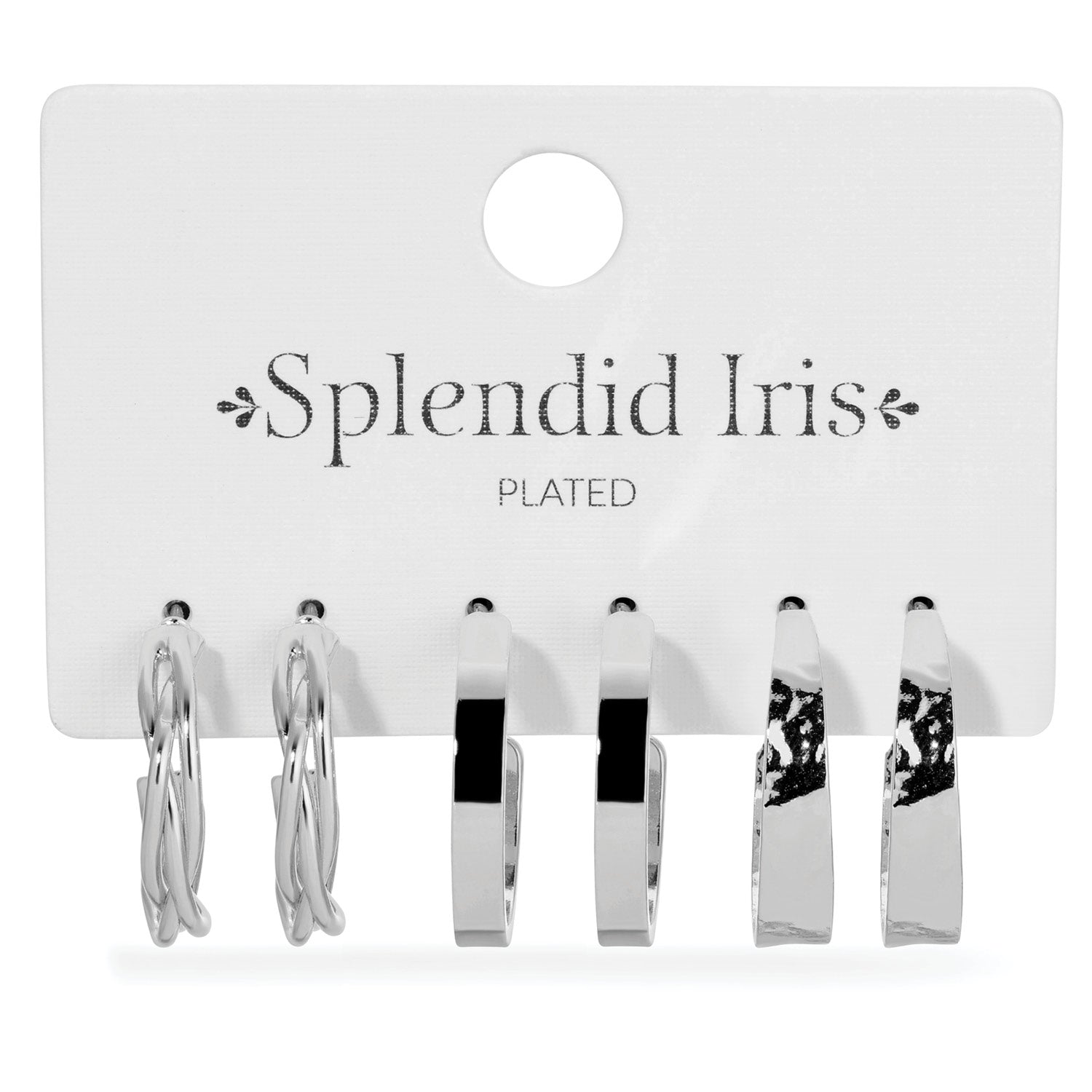 Combo 3, Assorted Textured Hoops - Splendid Iris