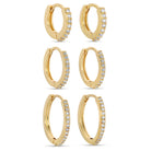 Combo 3, Delicate Pave Huggies - Splendid Iris