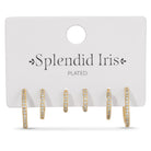 Combo 3, Delicate Pave Huggies - Splendid Iris