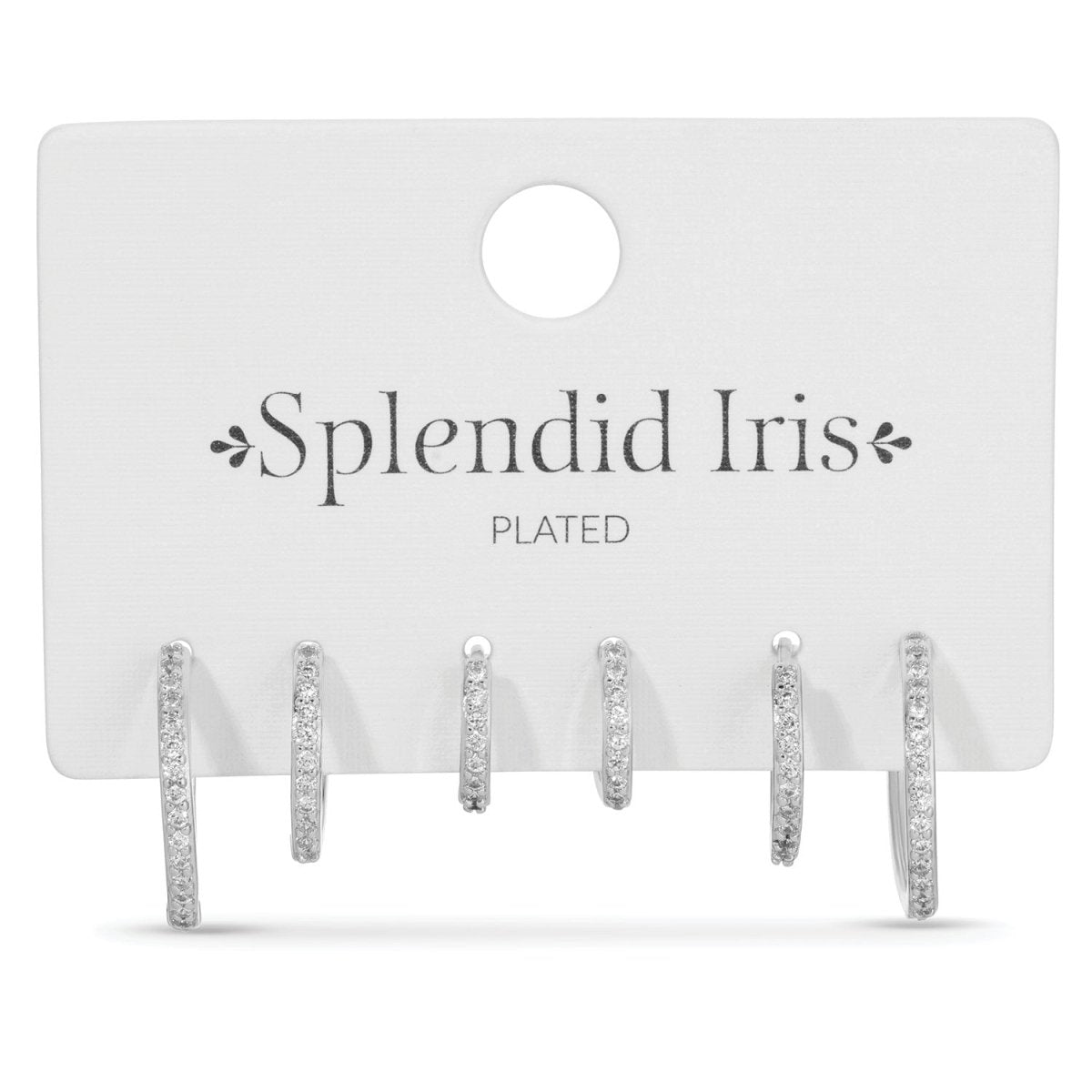 Combo 3 - Delicate Pavé Huggies - Splendid Iris