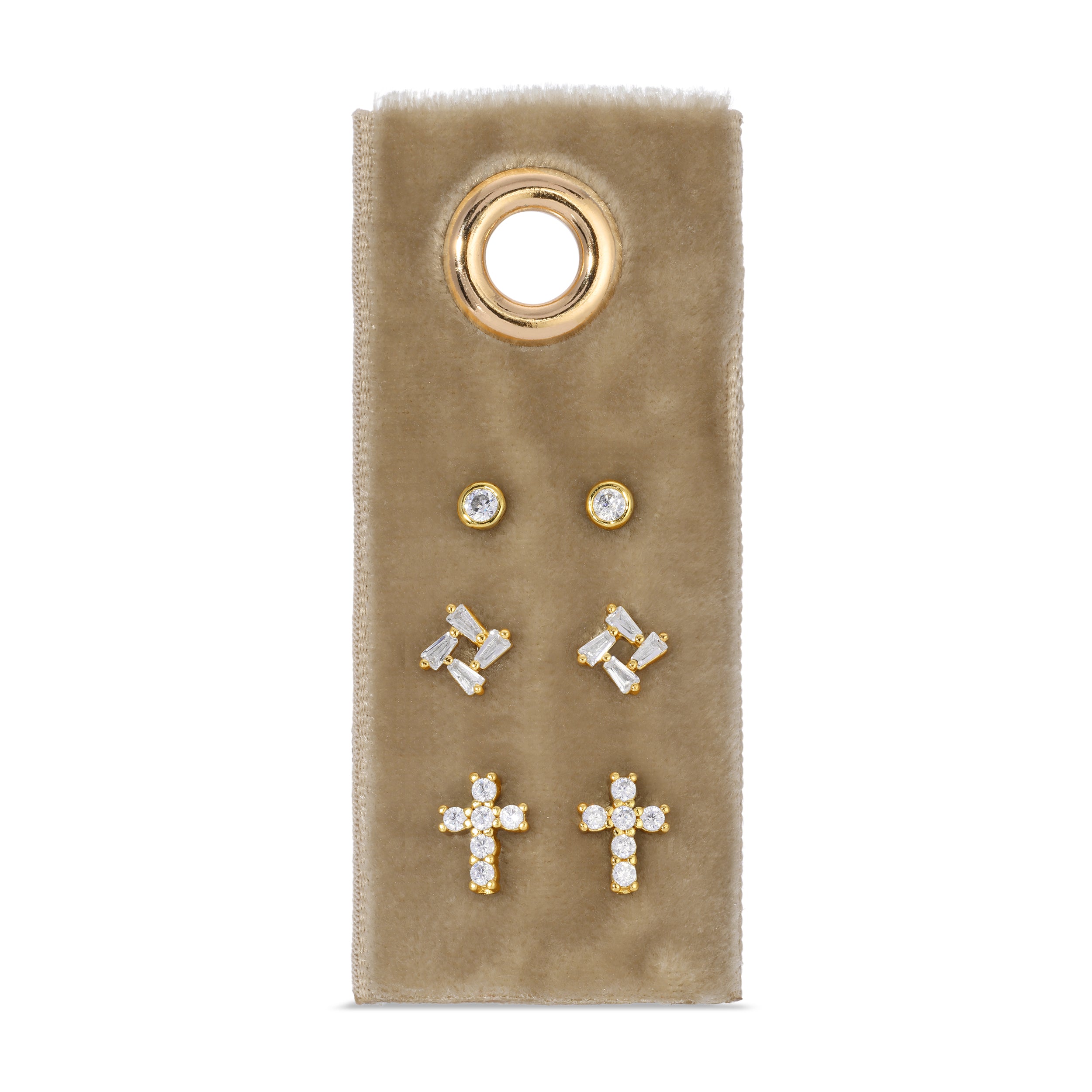 Cross Velvet Stud Gift Set - Splendid Iris