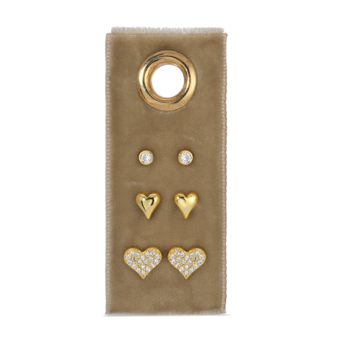 Heart Velvet Stud Gift Set - Splendid Iris