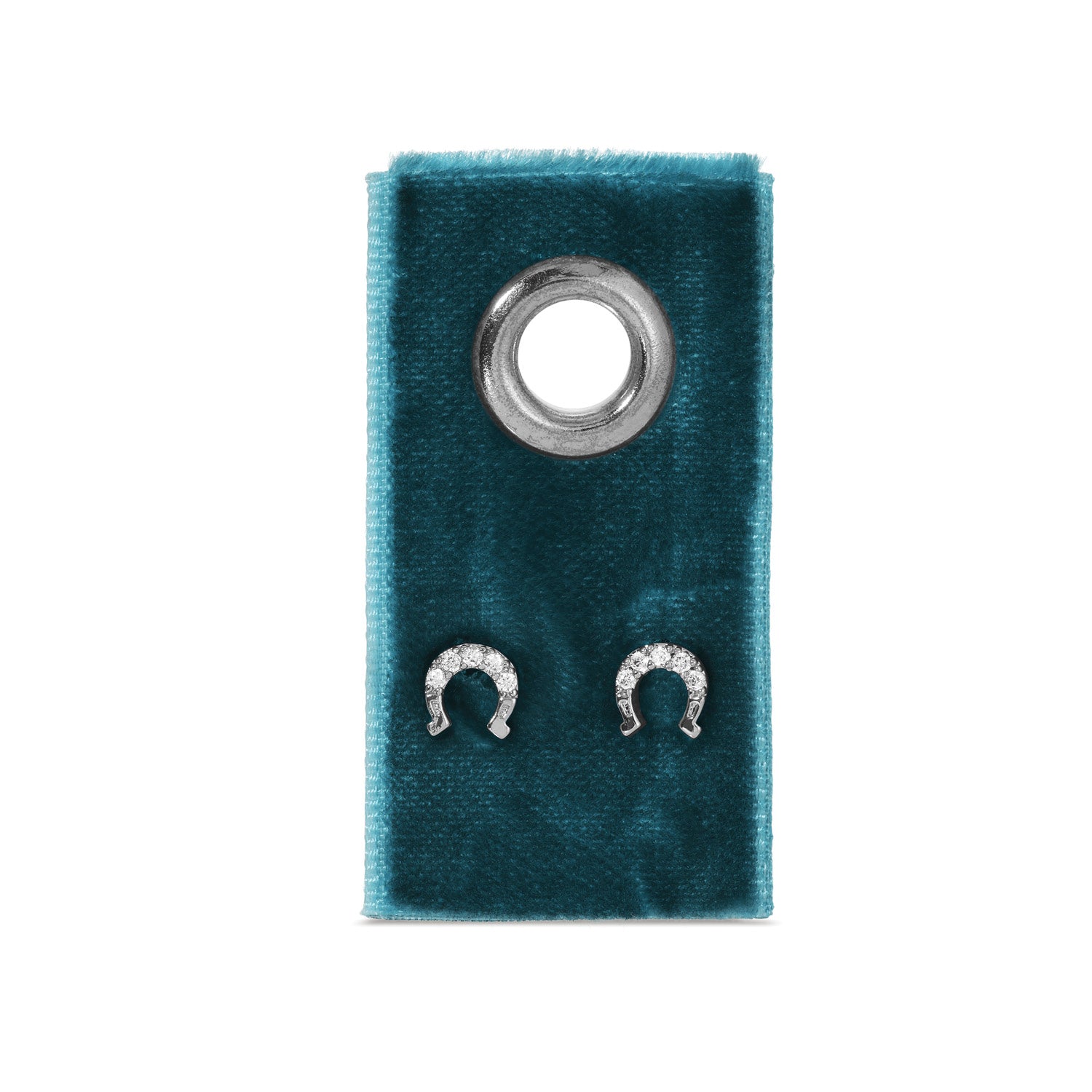 Horseshoe Studs on Velvet Gift Tag - Splendid Iris