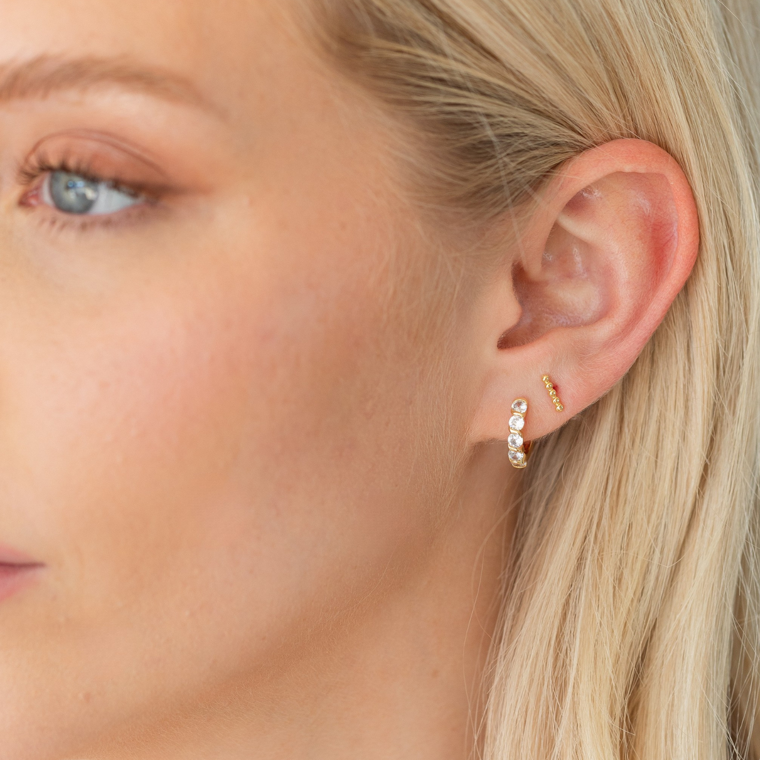 Small CZ Huggies - Splendid Iris