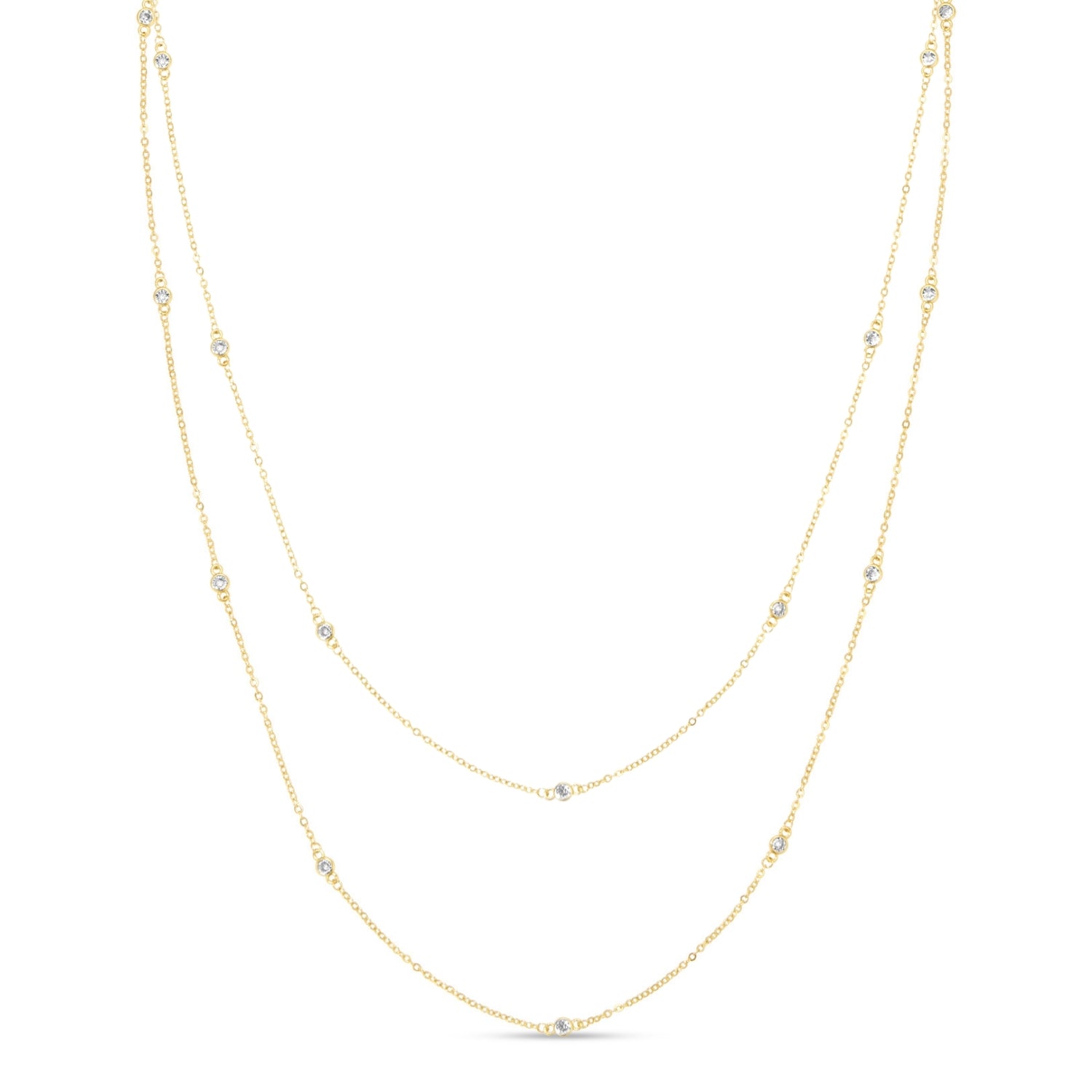 Long Cubic Zirconia Accented Necklace - Splendid Iris