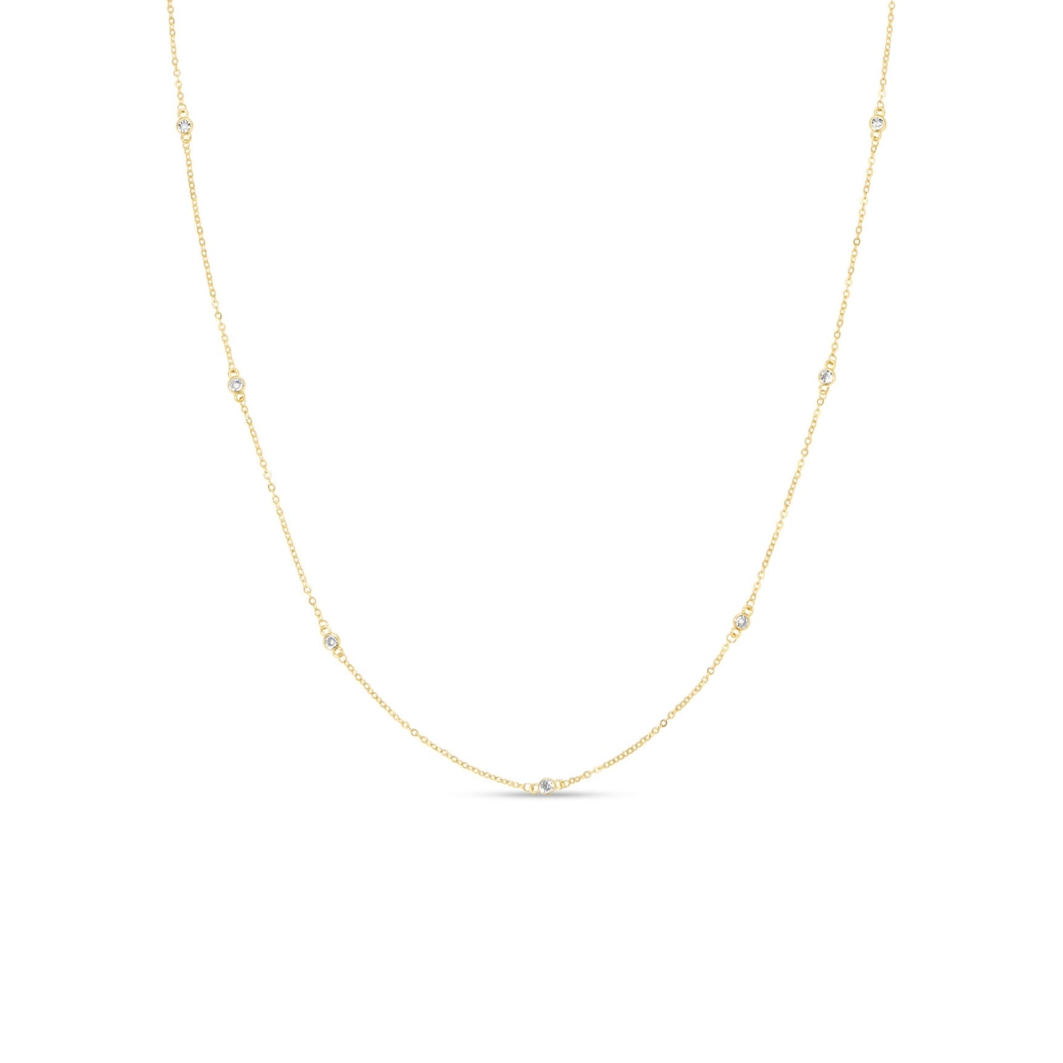 Long Cubic Zirconia Accented Necklace - Splendid Iris