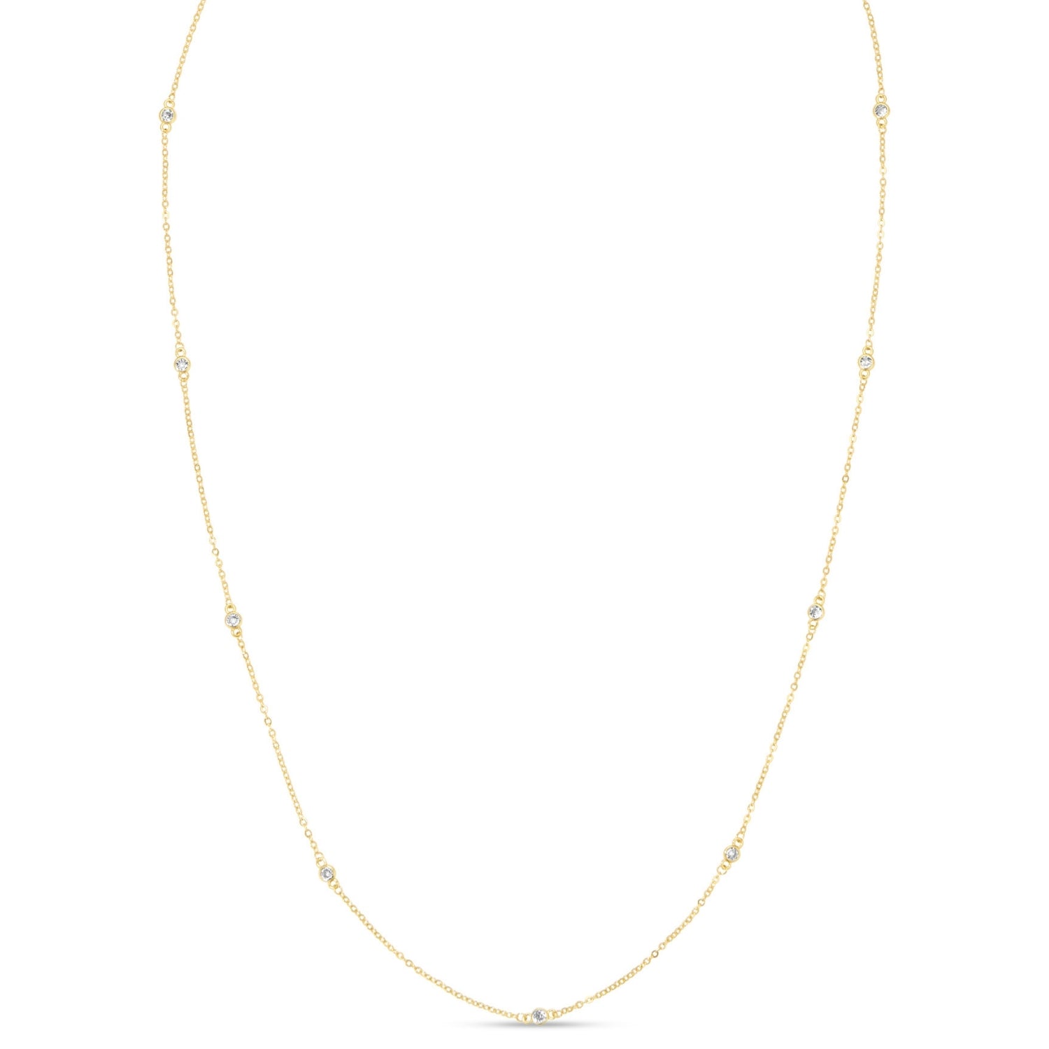 Long Cubic Zirconia Accented Necklace - Splendid Iris