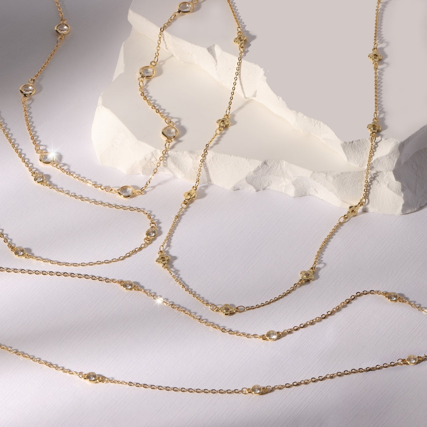 Long Cubic Zirconia Accented Necklace - Splendid Iris