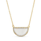 Delilah, Half Circle Pave Stone Necklace - Splendid Iris
