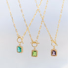 Elegant Pendant Toggle Necklace - Splendid Iris