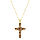 Eye-Catching Cross Pendant with Paperclip Chain - Splendid Iris