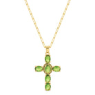 Eye-Catching Cross Pendant with Paperclip Chain - Splendid Iris