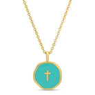 Tiny Cross Pendant - Splendid Iris