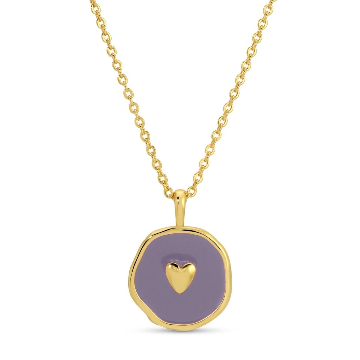 Round Heart Pendant - Splendid Iris