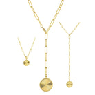 Adjustable Lariat Cross Accented Pendant Necklace - Splendid Iris