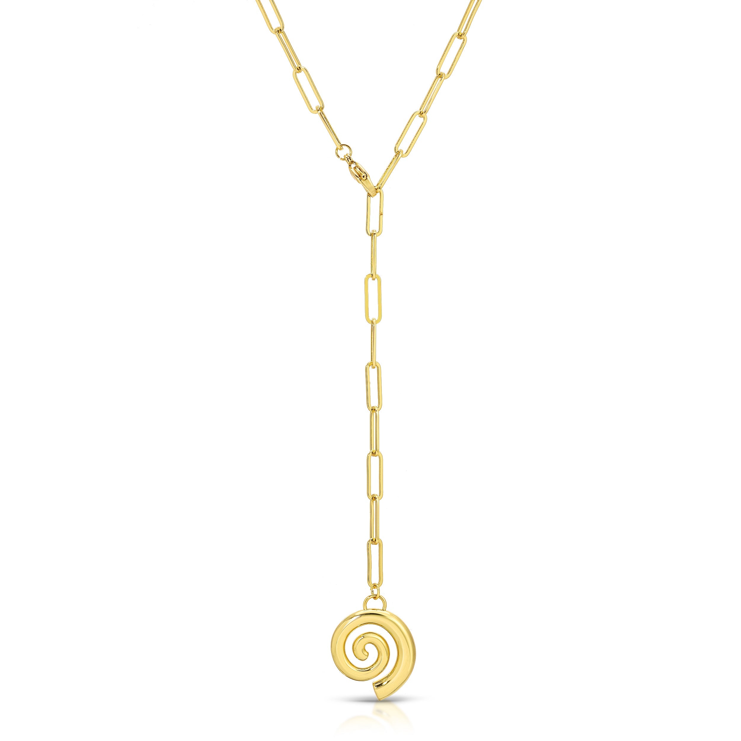 Adjustable Lariat Swirl Pendant Necklace - Splendid Iris