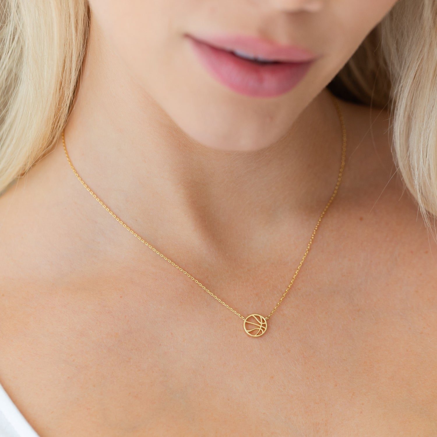 Basketball Petite Sports Necklace - Splendid Iris