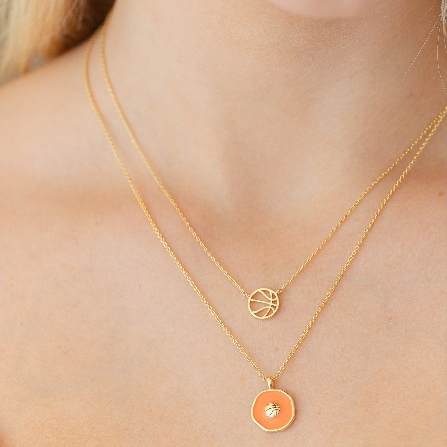 Basketball Petite Sports Necklace - Splendid Iris