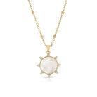 Circle and CZ Pendant Necklace - Splendid Iris