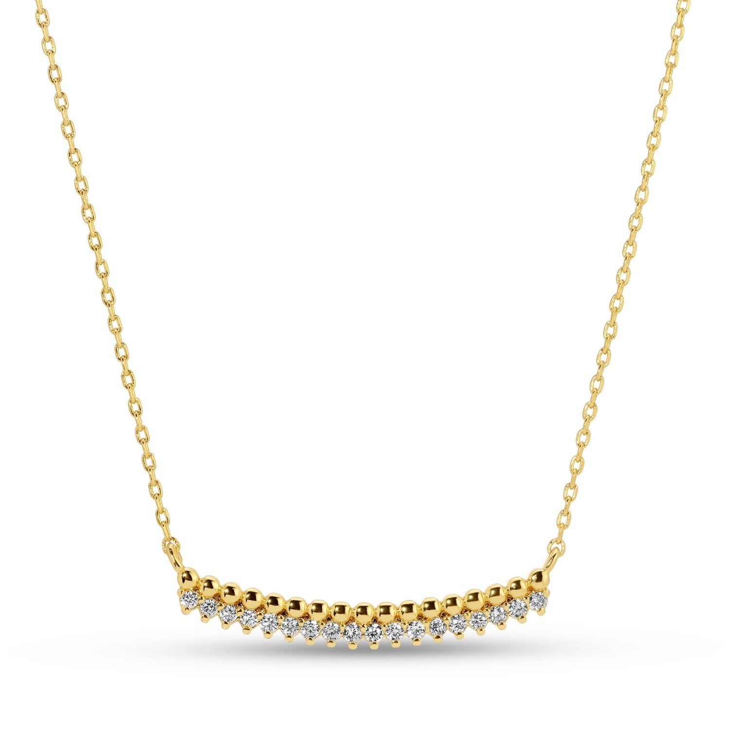 Dot and CZ Pendant Necklace - Splendid Iris