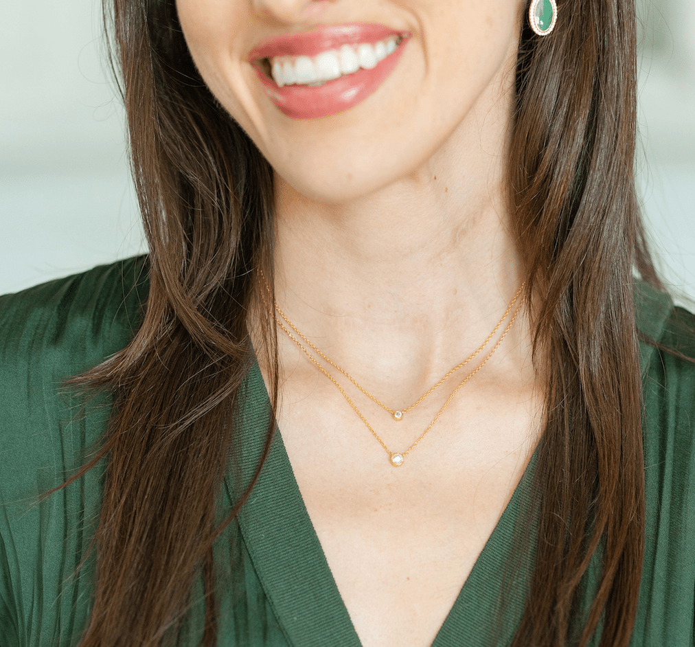 Double Layer Appeal Framed CZ Necklace - Splendid Iris