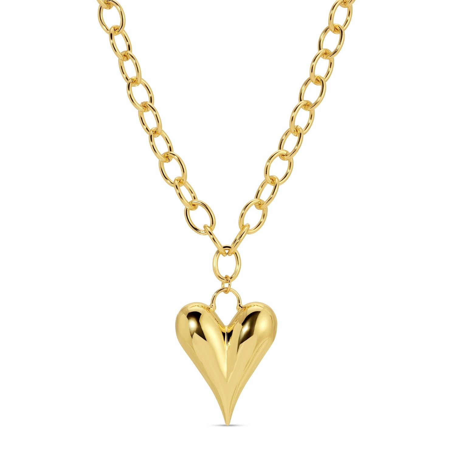 Elongated Bubble Heart Statement Necklace - Splendid Iris