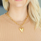 Elongated Bubble Heart Statement Necklace - Splendid Iris