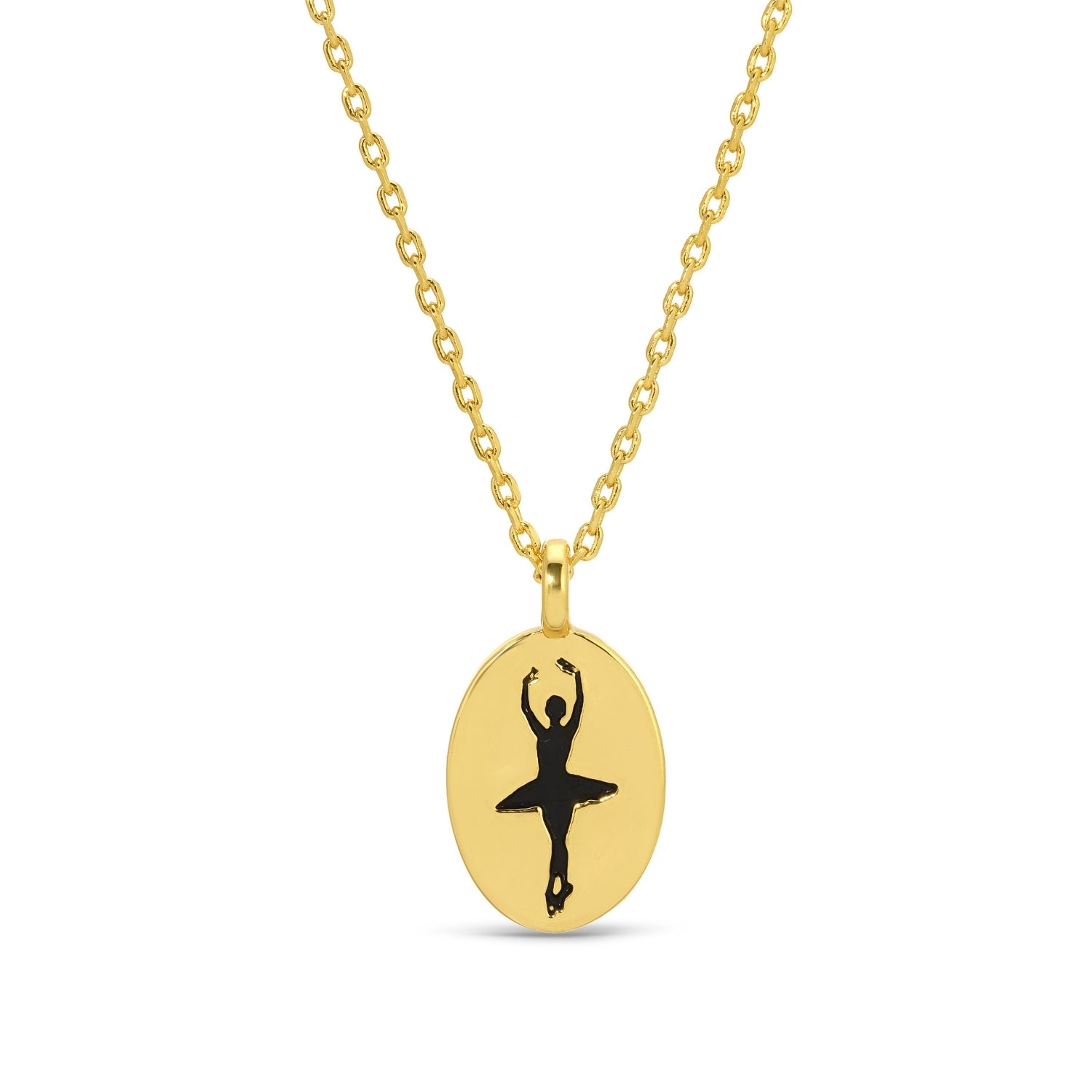 Etched Ballerina Oval Pendant Necklace - Splendid Iris