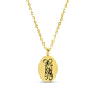 Etched Ballet Slippers Oval Pendant Necklace - Splendid Iris