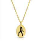 Etched Dancer Oval Pendant Necklace - Splendid Iris