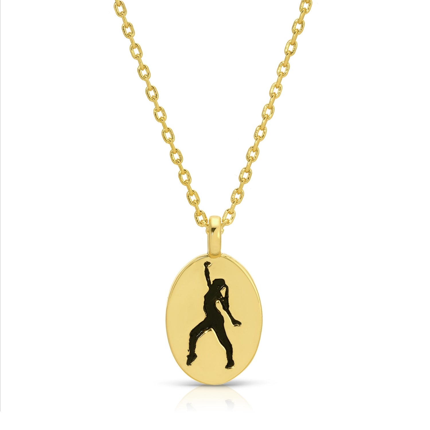 Etched Dancer Oval Pendant Necklace - Splendid Iris