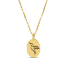 Etched Hummingbird Oval Pendant Necklace - Splendid Iris
