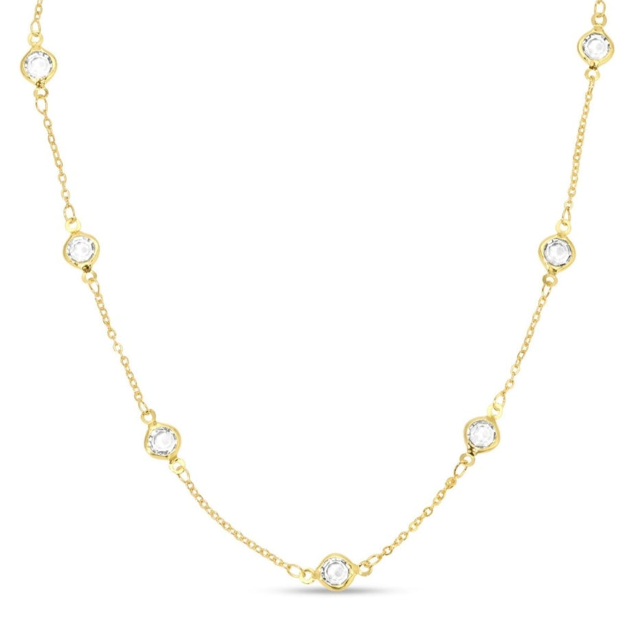Framed Crystal Accented Collar Necklace - Splendid Iris
