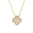 Good Fortune, Shell Pave Quatrefoil Necklace - Splendid Iris