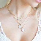 Good Fortune, Shell Pave Quatrefoil Necklace - Splendid Iris