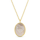 Heart Etched Shell Pendant Necklace - Splendid Iris