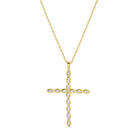 Large CZ Cross Pendant Necklace - Splendid Iris
