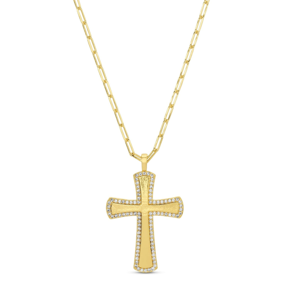 CZ Cross Necklaces 18k Gold-Plated Jewelry – Splendid Iris