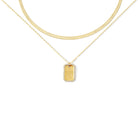 Layered Necklace With Textured Pave Pendant - Splendid Iris
