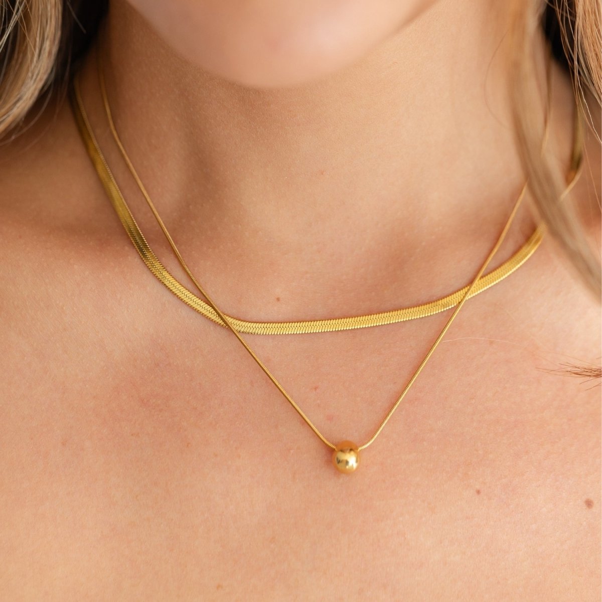 Layered Up Simple Pendant Necklace - Water Resistant - Splendid Iris