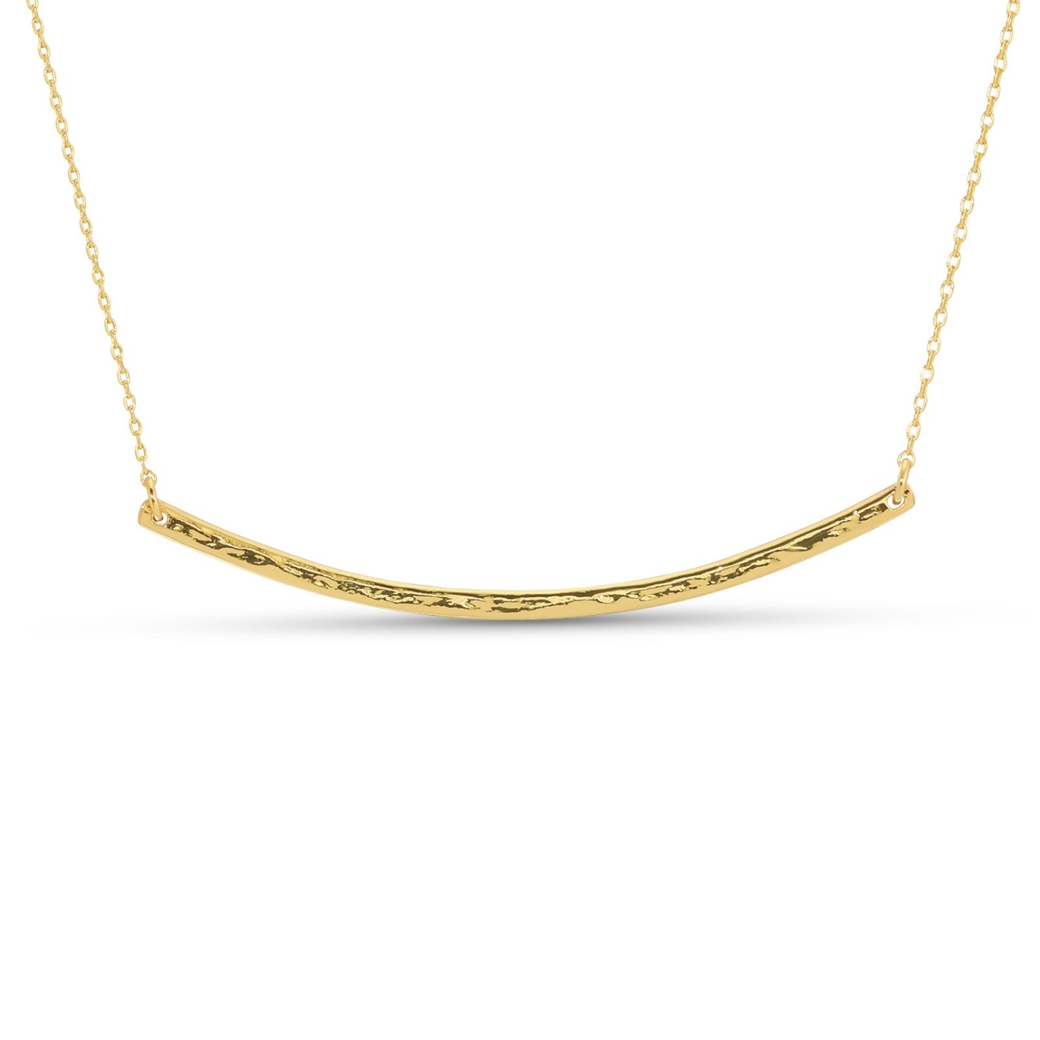 Lightly Textured Large Curved Bar Necklace - Splendid Iris