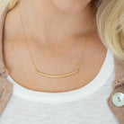 Lightly Textured Large Curved Bar Necklace - Splendid Iris