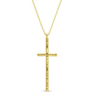 Lightly Textured Long Cross Necklace - Splendid Iris