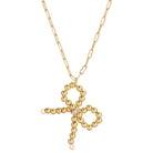 Long Beaded Bow Necklace - Splendid Iris