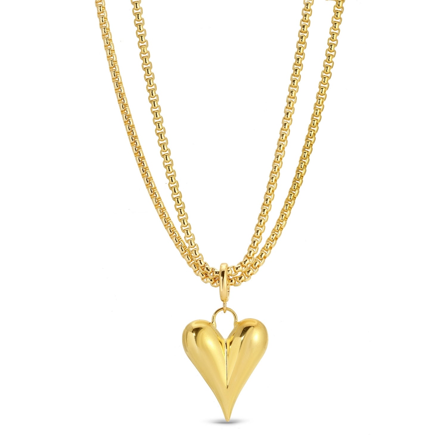 Long or Doubled Up Elongated Bubble Heart Necklace - Splendid Iris