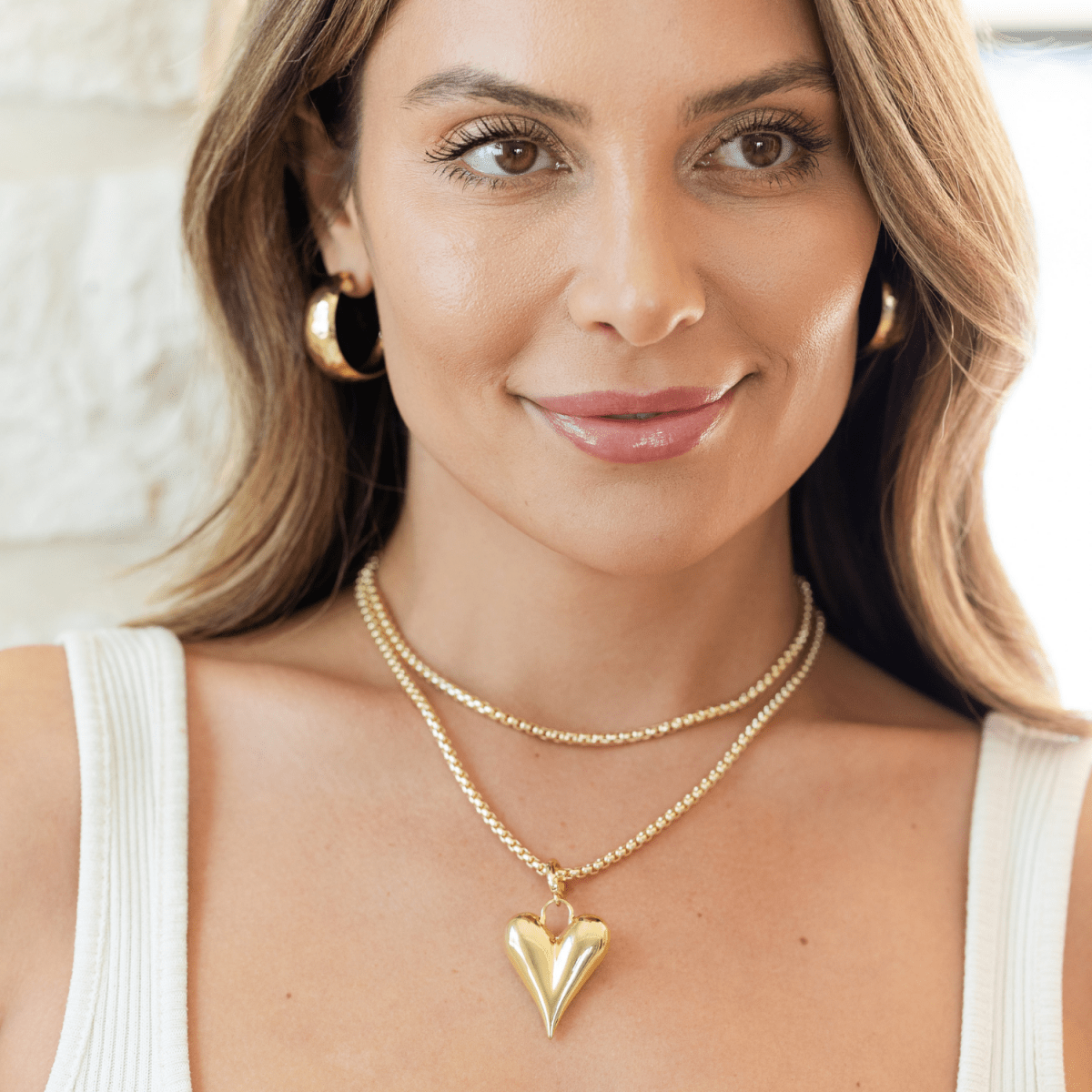 Long or Doubled Up Elongated Bubble Heart Necklace - Splendid Iris