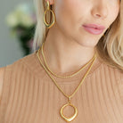 Long or Doubled Up Elongated Large Open Drop Necklace - Splendid Iris